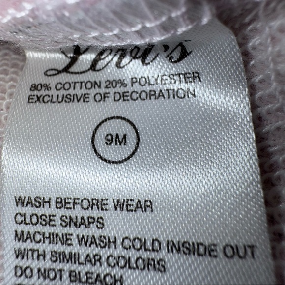 Levi's Baby Dress Jumper with Faux Bib Overalls Pink Blue Girls Kids Sz 9 Mo - Picture 8 of 8